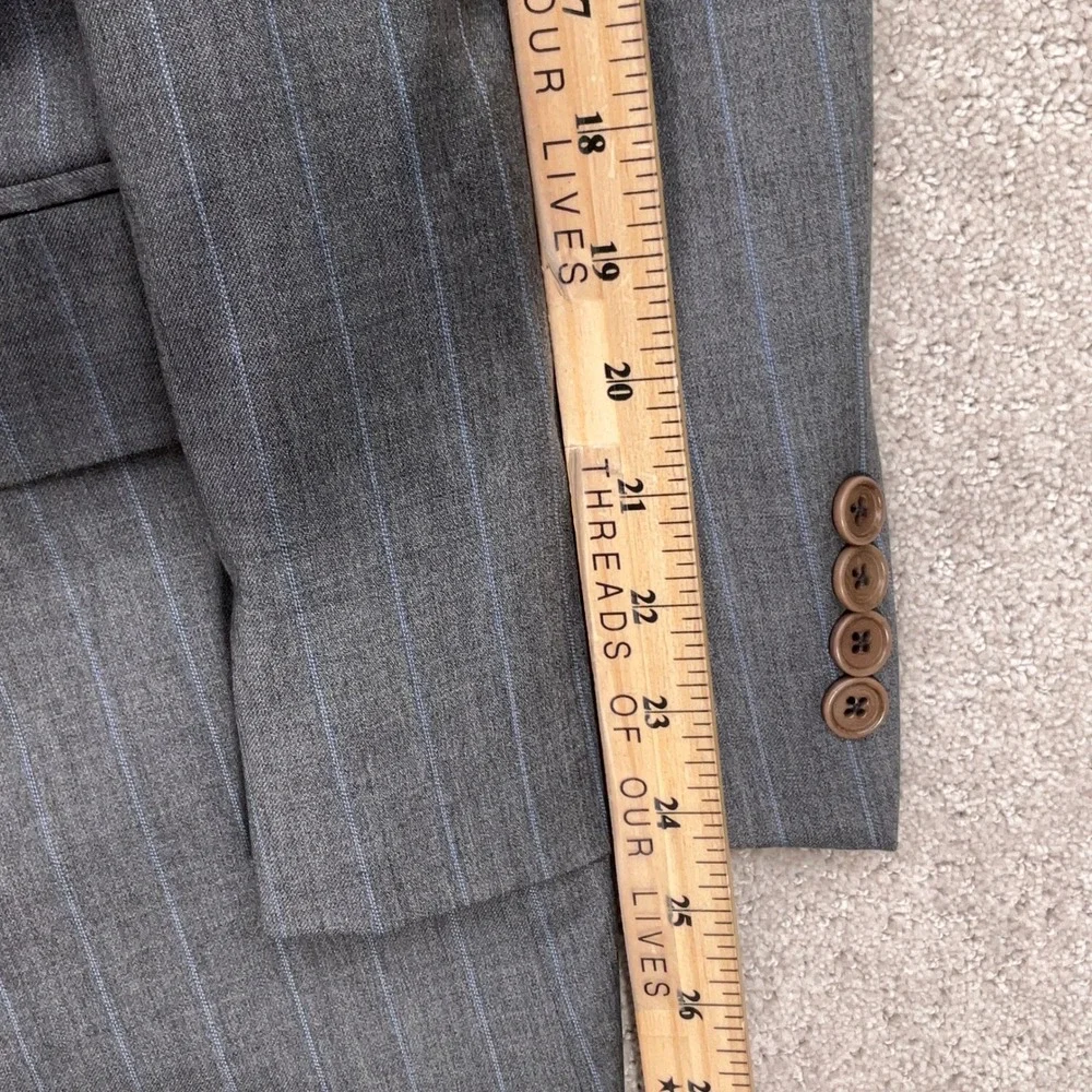 Brooks‎ Brothers 1818 Madison Blazer Men 42R Gray Blue Pinstripe Wool Italian